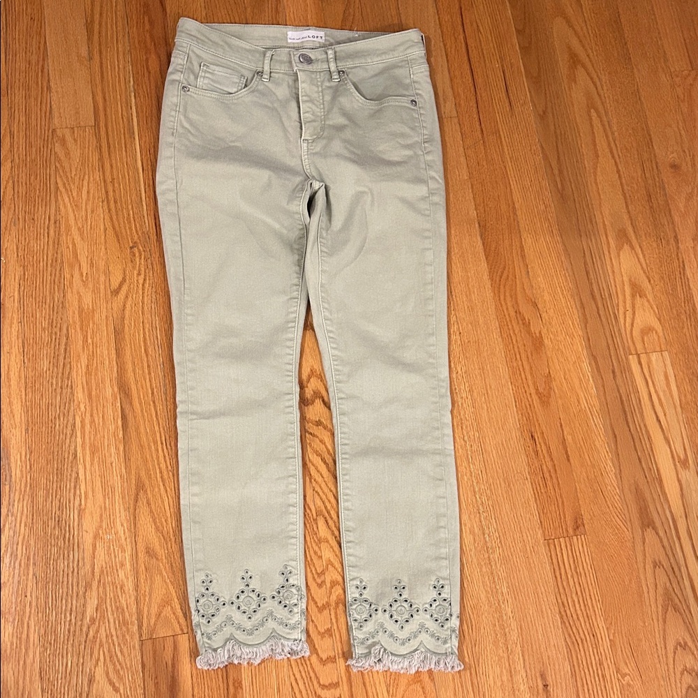 LOFT Light Green Slim Pockets Jeans